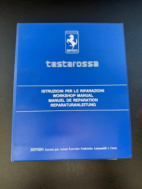 Genuine Ferrari Testarossa Workshop Manual